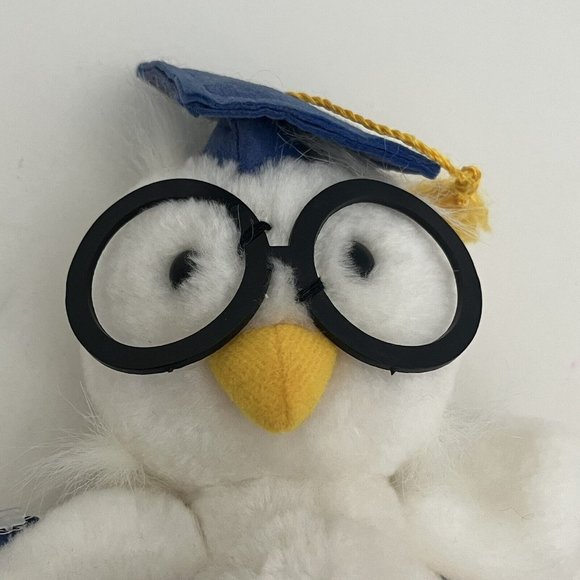 Vintage 1985 Applause Graduation Owl Plush  And Graduate Figure Cake Topper - Picture 7 of 16